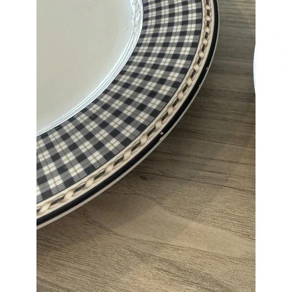 ROYAL DOULTON STUDIO PROVENCE PLAID 2 DINNER & 1 SALAD PLATE As Is - Picture 5 of 13